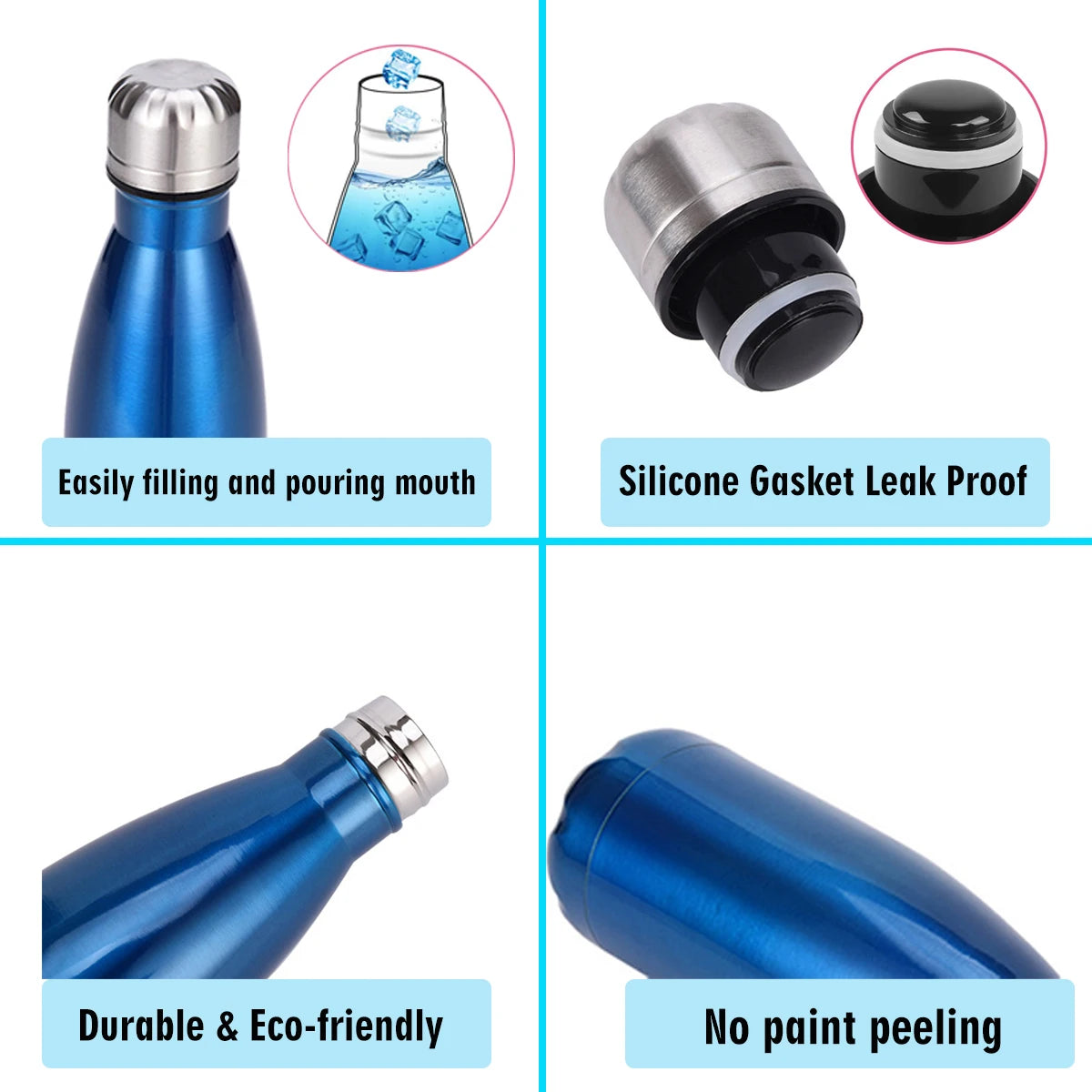 17oz Stainless Steel Water Bottle with Name,Double Wall Vacuum Bottle,Women Men School Cycling Gym Sport,Customize Birthday Gift